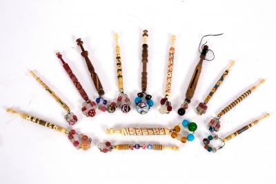 Appraisal: Nine bone lace bobbins one dated and four wooden bobbins