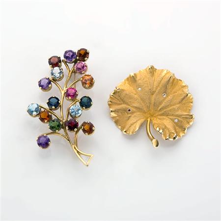 Appraisal: Two Leaf Brooches Estimate -