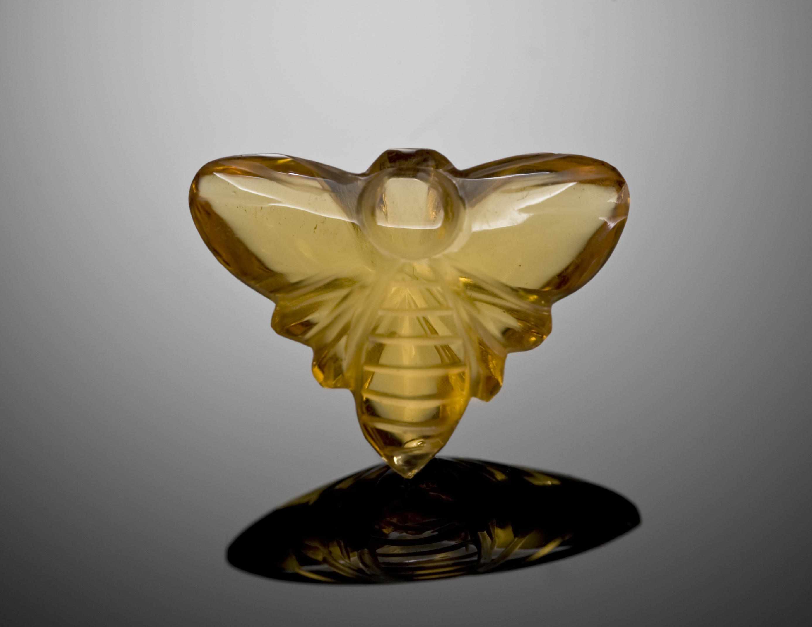 Appraisal: Without Reserve Carved Citrine Gemstone''The Bumblebee'' A Brazilian Madeira citrine