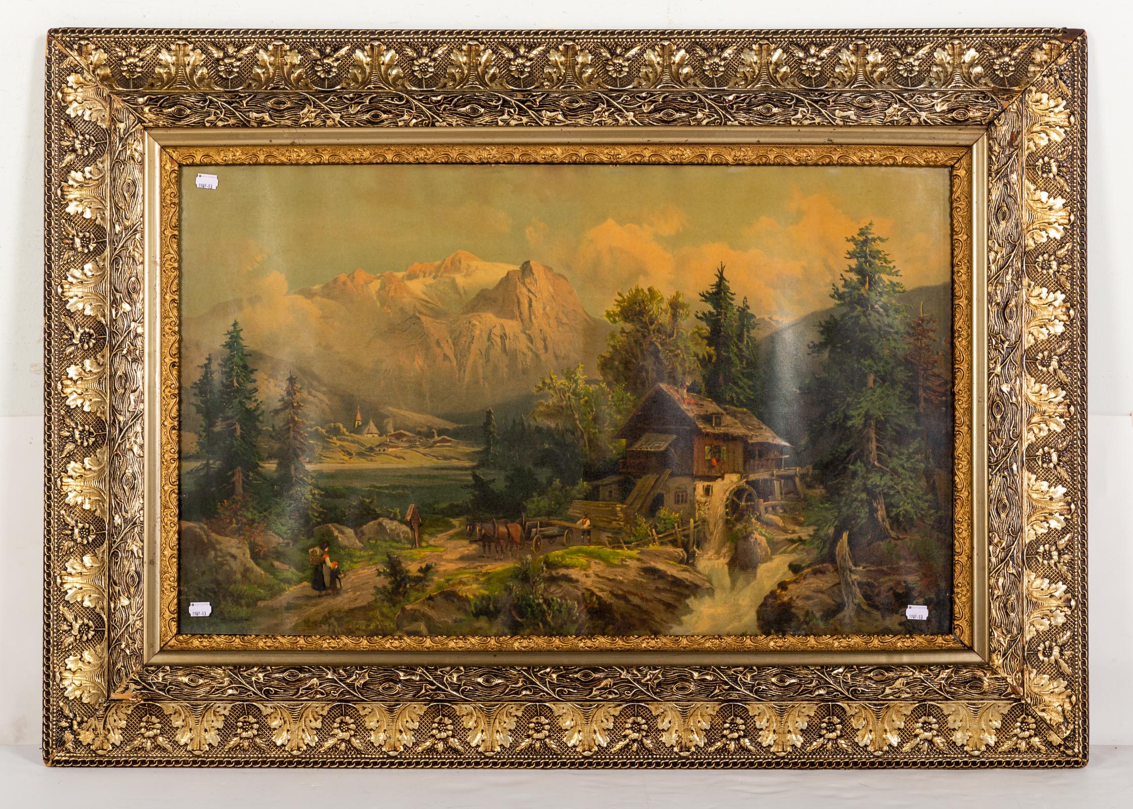 Appraisal: TH C CHROMOLITHOGRAPH OF AN ALPINE LANDSCAPE Sight size x