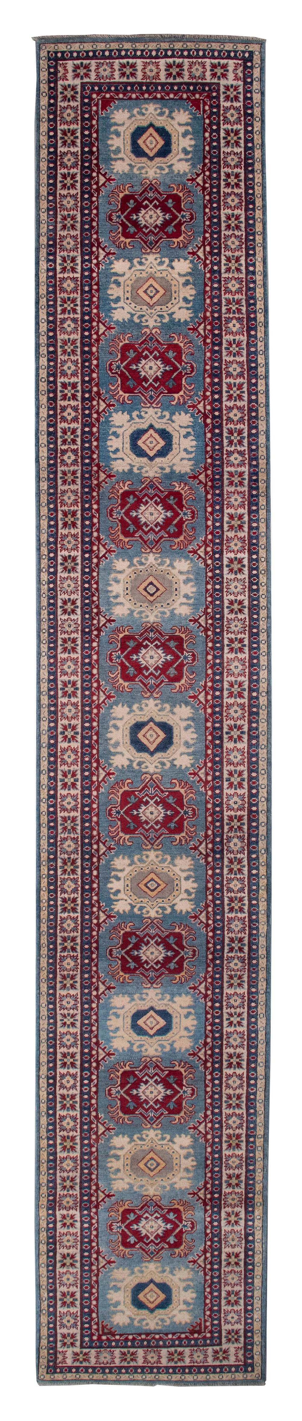 Appraisal: KAZAK DESIGN RUNNER ' X ' Early st Century Alternating