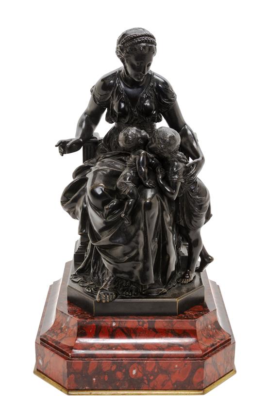 Appraisal: Sale Lot A Continental Bronze Figural Group depicting a classically