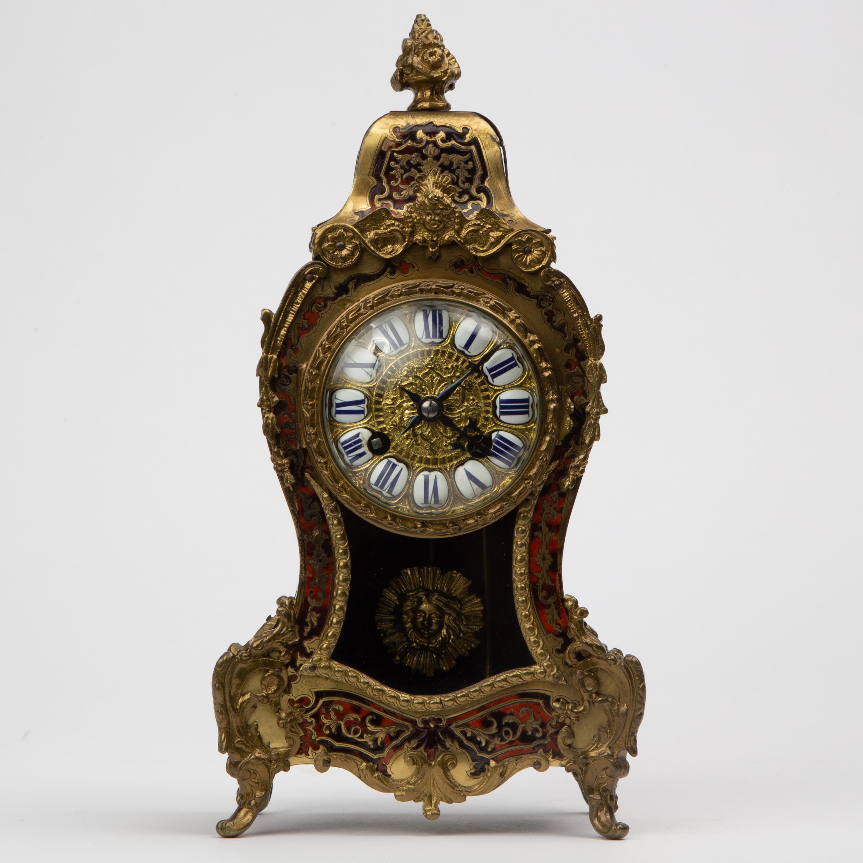 Appraisal: ANTIQUE FRENCH GILT BOULLE BRACKET CLOCK A late th c