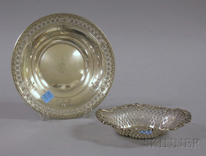 Appraisal: Howard Co Silver Basket and Watson Company Reticulated Pastry Plate