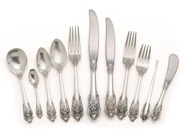 Appraisal: A sterling flatware setWallace Silversmiths Wallingford CTGrande Baroque Comprising -