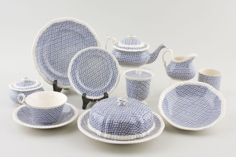 Appraisal: Copeland Spode Blue Gingham Breakfast China breakfast in bed set