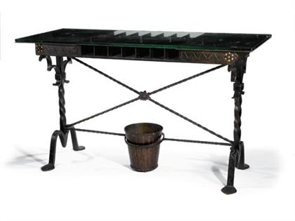 Appraisal: Wrought iron bank table by Samuel Yellin - Ornamental wrought