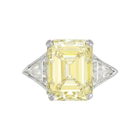 Appraisal: Fancy Light Yellow Diamond and Diamond Ring Estimate -