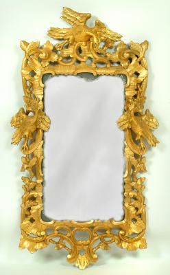 Appraisal: A GEORGE III CARVED GILT WOOD PIER MIRROR th century