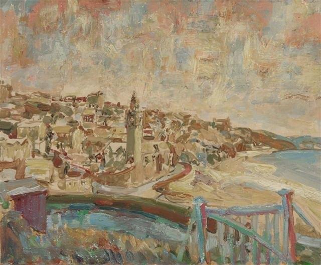 Appraisal: MARIAN KRATOCHWIL Polish - View of a Cornish coastal village