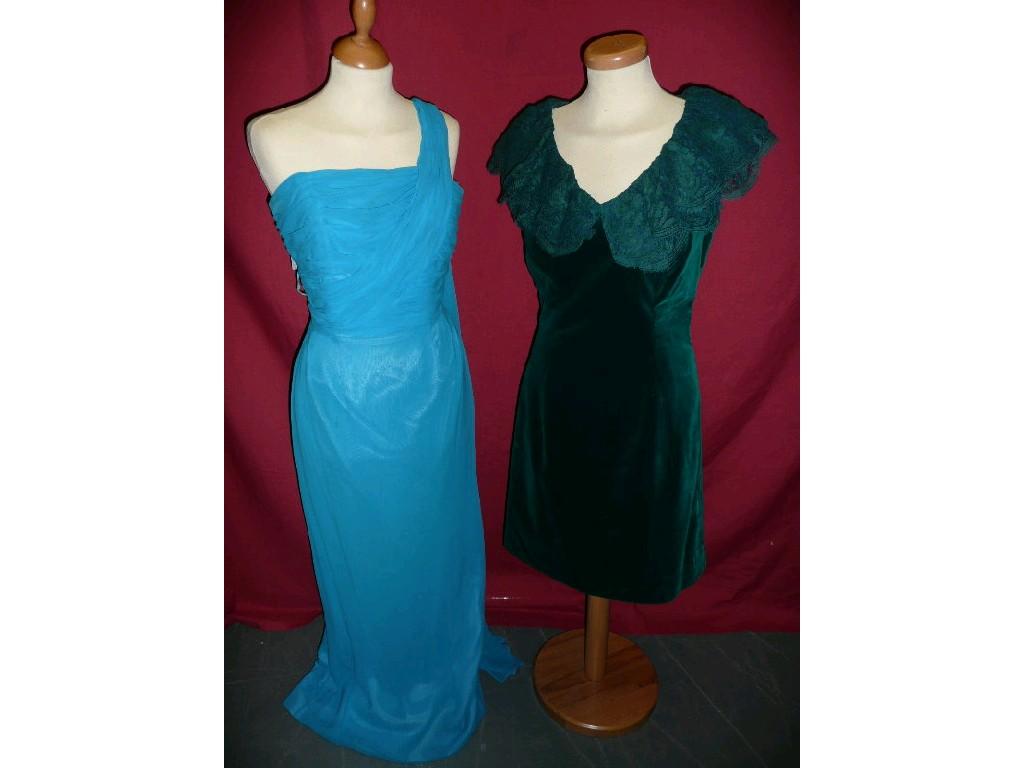 Appraisal: A vintage Kitty Copeland bottle green velvet cocktail dress B