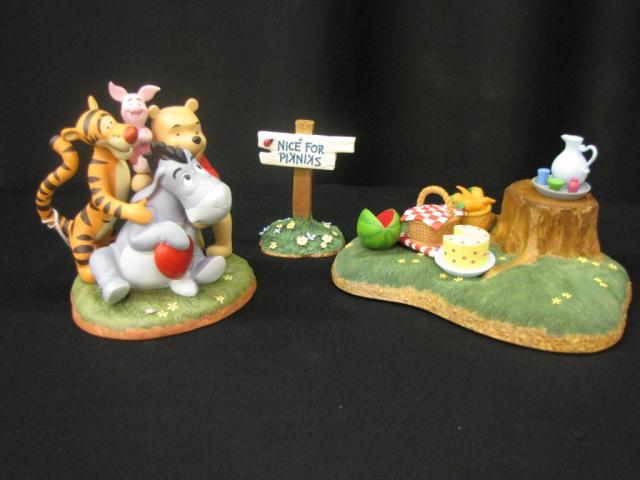 Appraisal: Two Pooh Porcelain Figural Grouping with Accessories including You Are