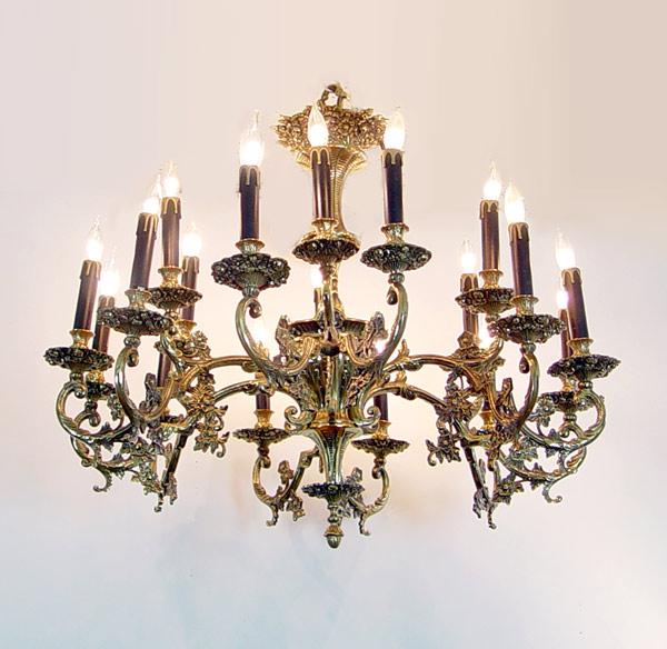 Appraisal: LIGHT BRASS CHANDELIER '' dia tall