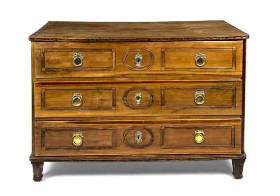 Appraisal: A Continental Fruitwood Commode th century having a rectangular top