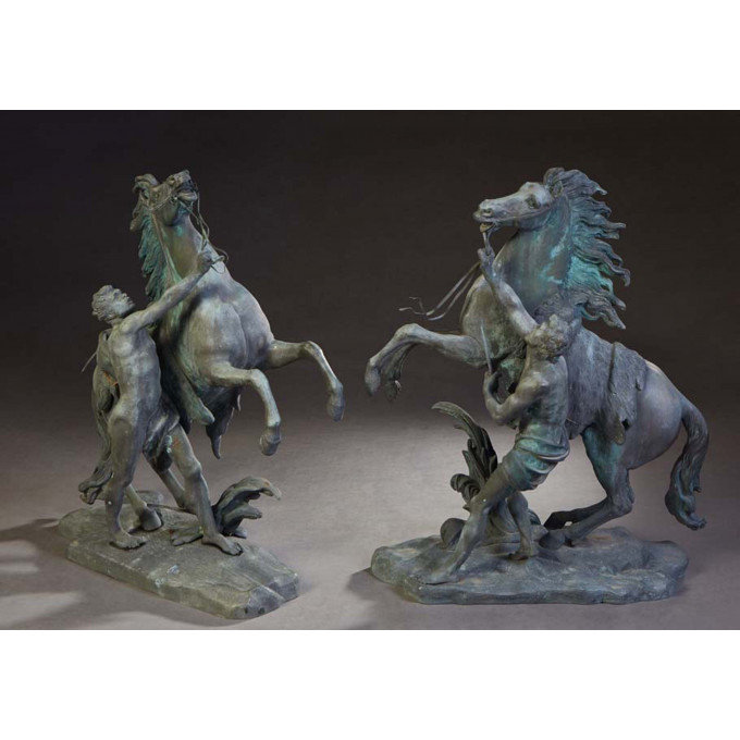 Appraisal: Pair of Marly Horses After Guillaume Coustou - patinated bronze