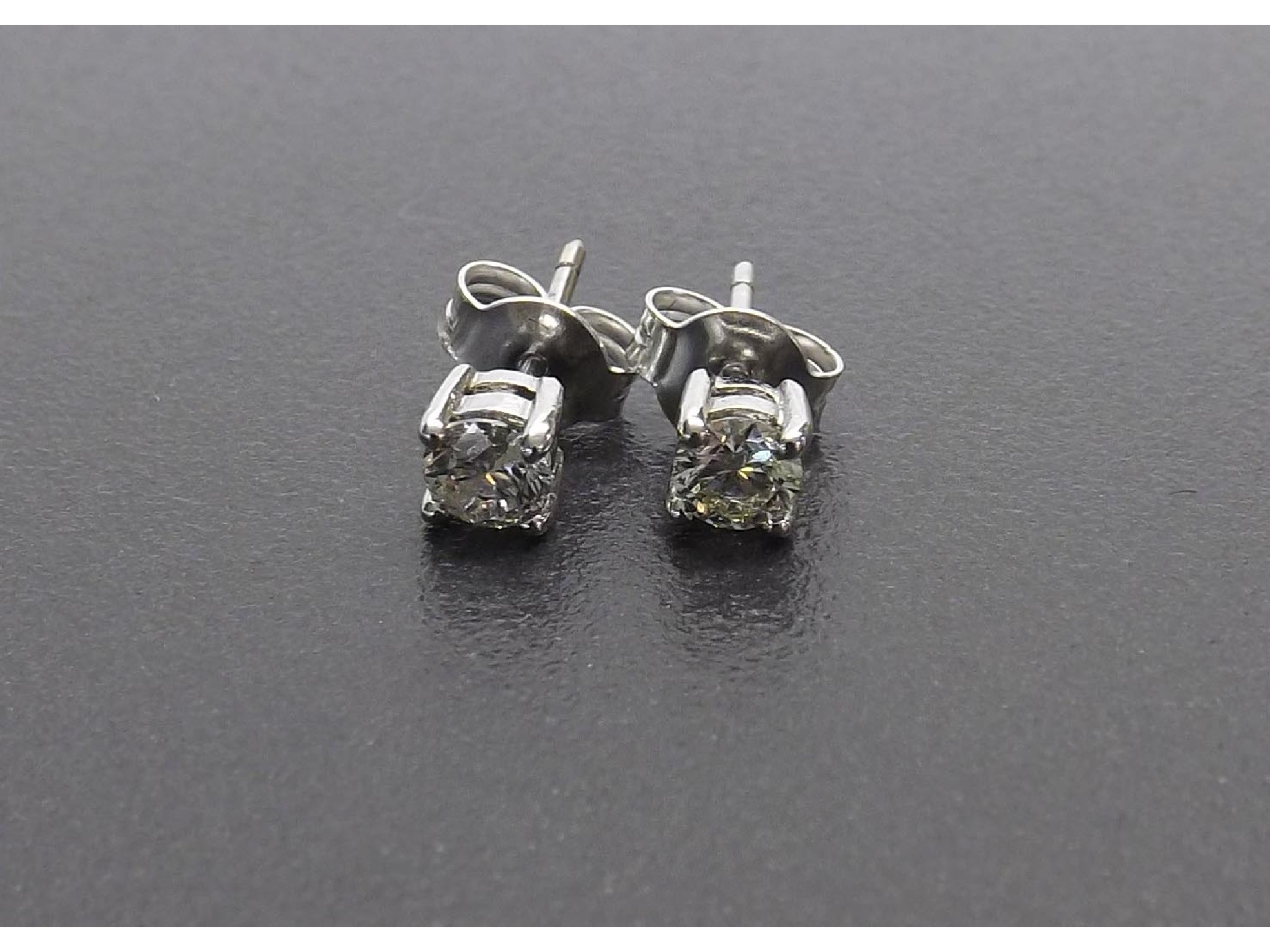 Appraisal: Pair of round brilliant-cut diamond ear studs ct approx