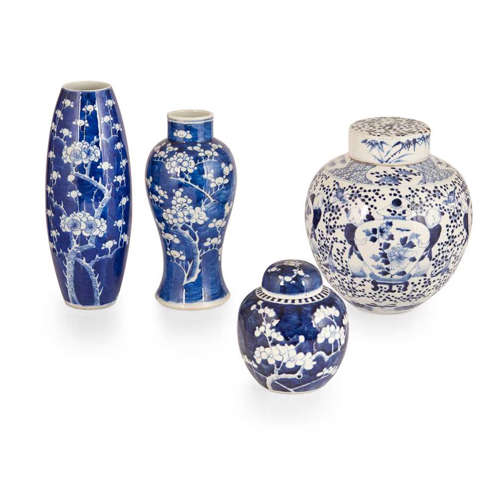 Appraisal: GROUP OF FOUR BLUE AND WHITE WARES TH CENTURY comprising