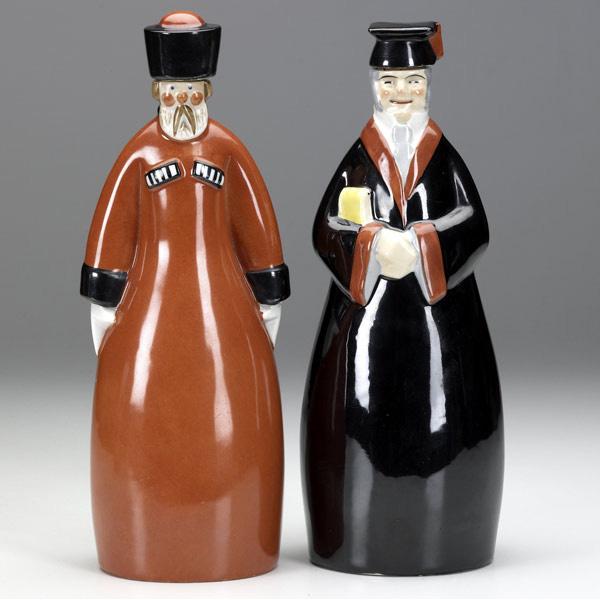 Appraisal: ROBJ Two stoppered bottles cossack and professor Each stamped Robj