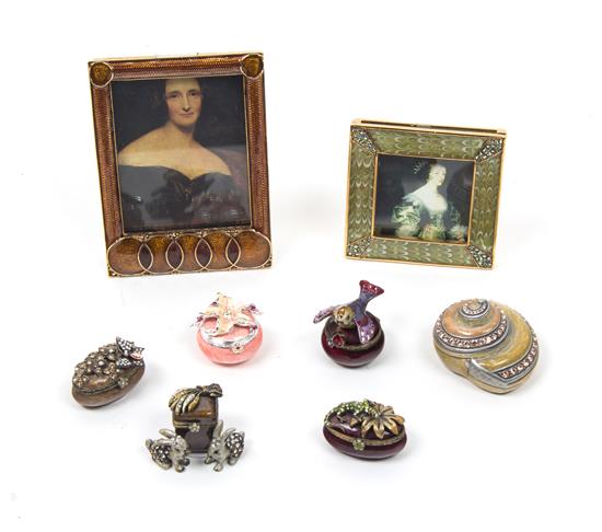 Appraisal: Sale Lot Seven Enameled and Jeweled Items Jay Strongwater consisting