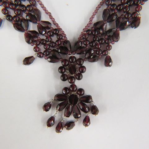 Appraisal: Garnet Necklace stunning array of deep red gems long plus