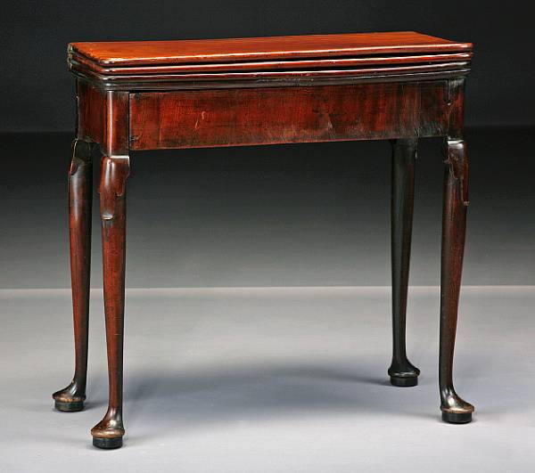 Appraisal: A George II mahogany triple fold games table first half