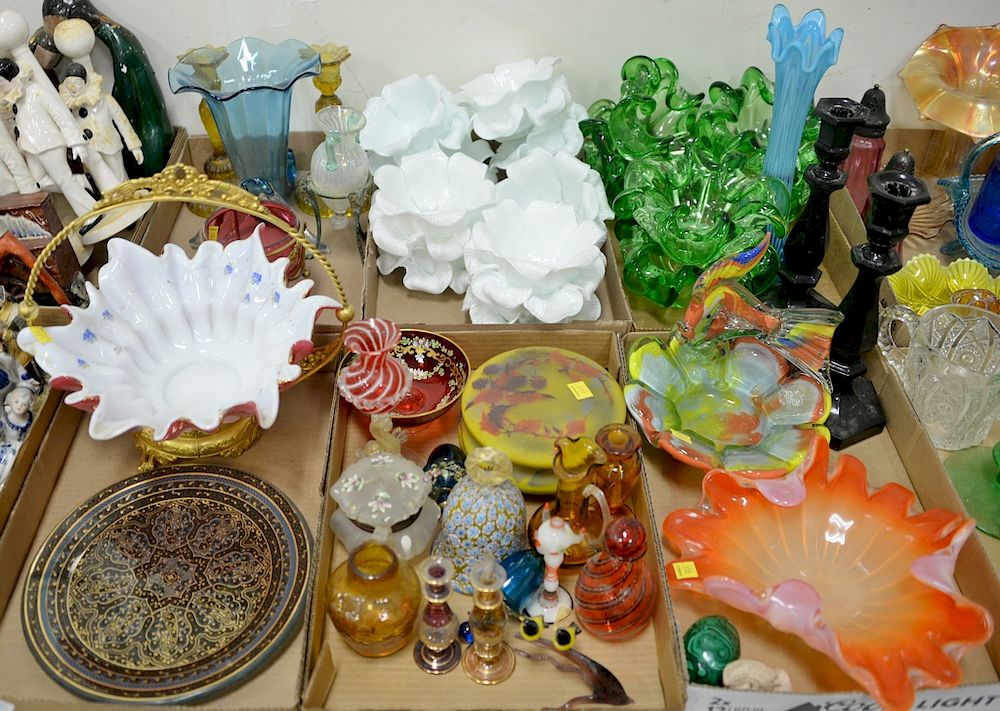 Appraisal: Six tray lots of art glass to include Victorian flower