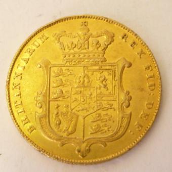 Appraisal: A WILLIAM IV GOLD SHIELD BACK SOVEREIGN