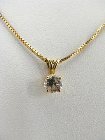 Appraisal: K Yellow Gold diamond pendant with approximately - ct diamond