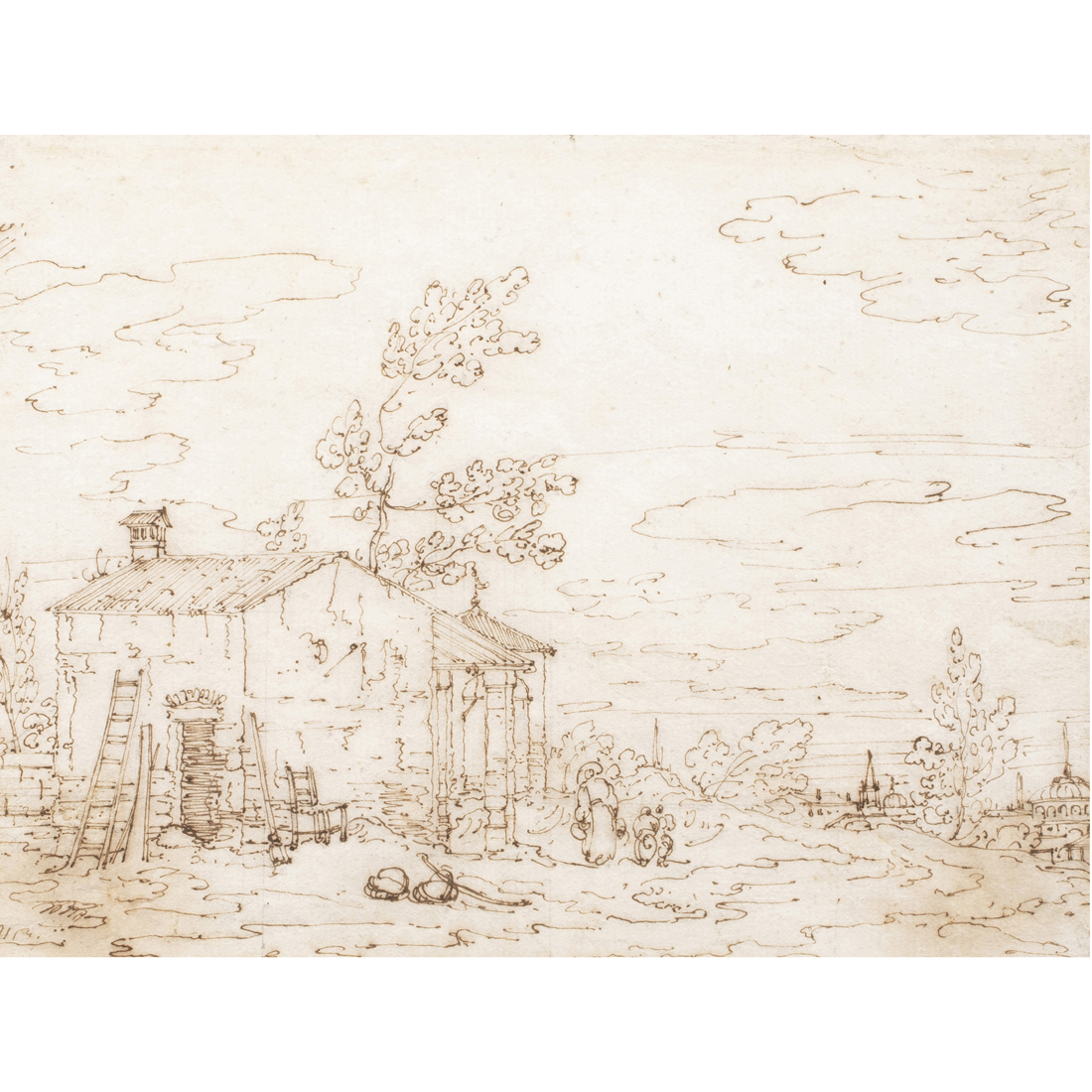 Appraisal: WORK ON PAPER MANNER OF BERNARDO BELLOTTO Manner of Bernardo