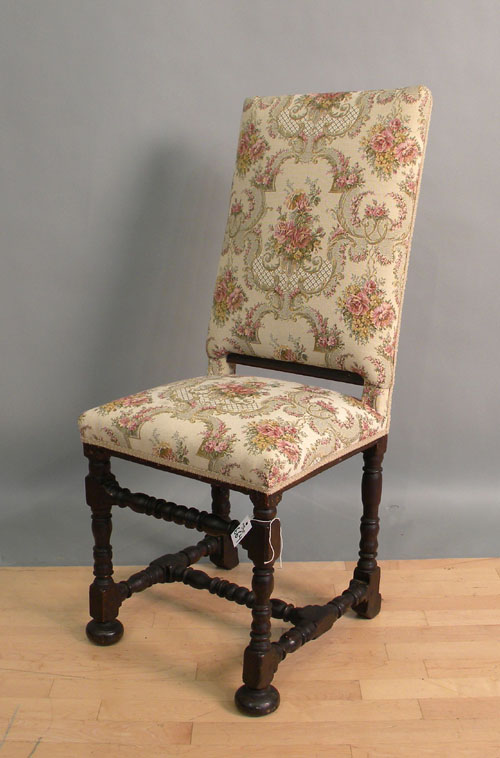 Appraisal: William Mary beech side chair ca