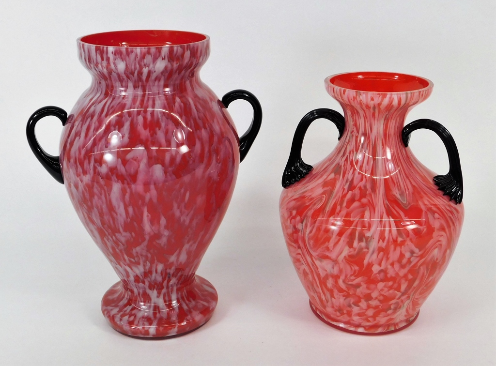 Appraisal: PC WELZ BOHEMIAN AMPHORA ART GLASS VASES Bohemia th CenturyIncludes