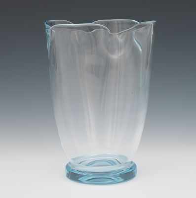 Appraisal: A Clear Glass Vase by Orrefors With a simple flower-like