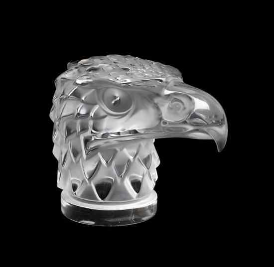 Appraisal: A Lalique Molded and Frosted Glass Mascot Tete d'Eigle depicting