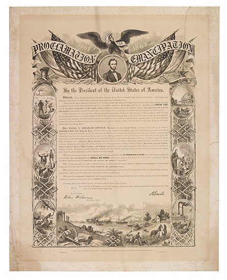 Appraisal: EARLY PRINTING OF THE EMANCIPATION PROCLAMATION LINCOLN ABRAHAM Proclamation of