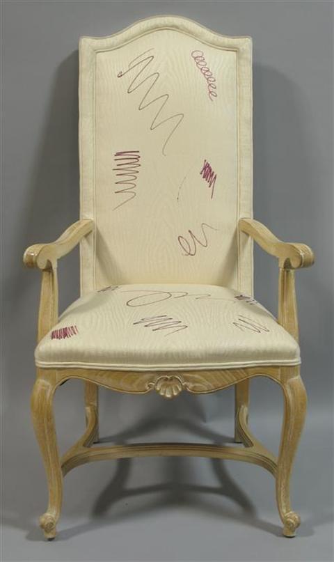 Appraisal: MODERN QUEEN ANNE STYLE ARM CHAIR th century the arched