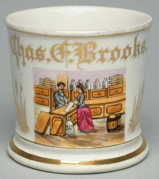 Appraisal: General Store Supplier Shaving Mug Gilt name Chaz F Brooks