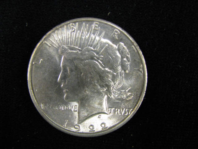 Appraisal: -S Peace Silver Dollar uncirculated