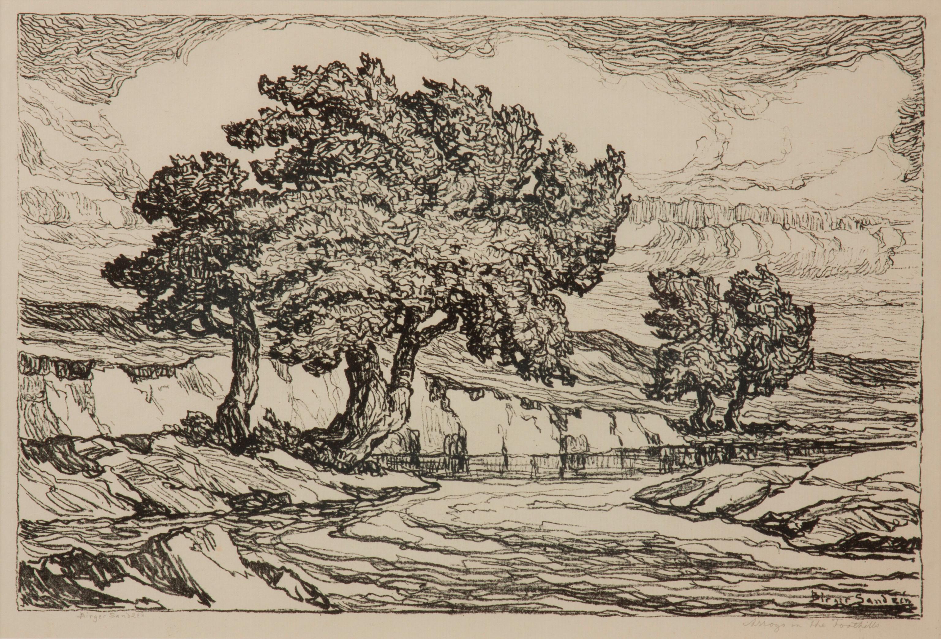 Appraisal: BIRGER SANDZEN 'ARROYO IN THE FOOTHILLS' LITHOGRAPH Birger Sandzen Swedish-American