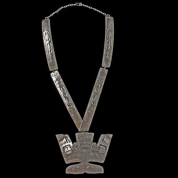 Appraisal: Patty Fawn Northwest Coast Silver Necklace with totemic image on