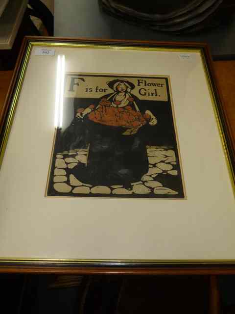 Appraisal: A PRINT AFTER WILLIAM NICHOLSON 'F is for Flower Girl'