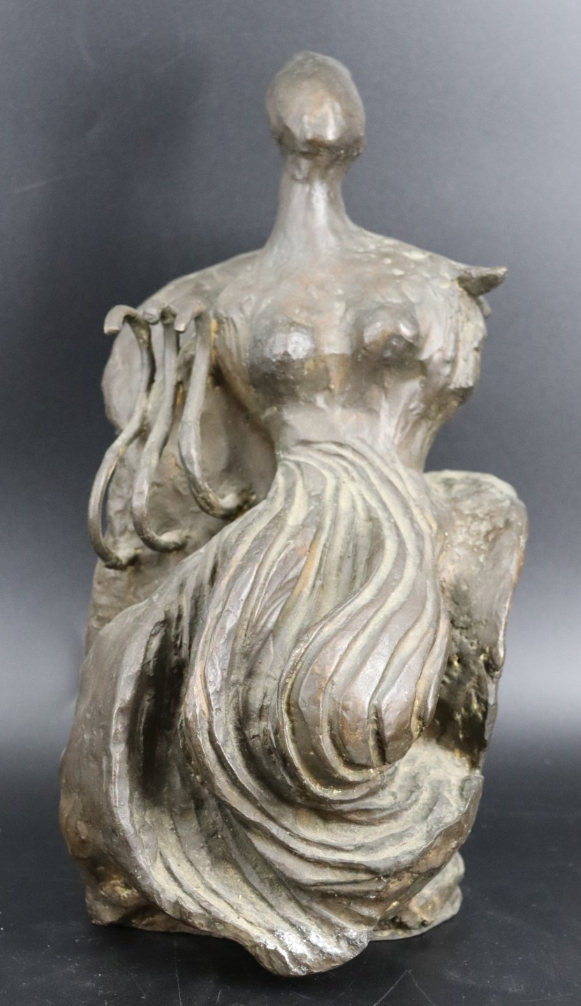 Appraisal: LAZZARO DONATI ITALY - Mermaid Bronze sculpture with brown patina