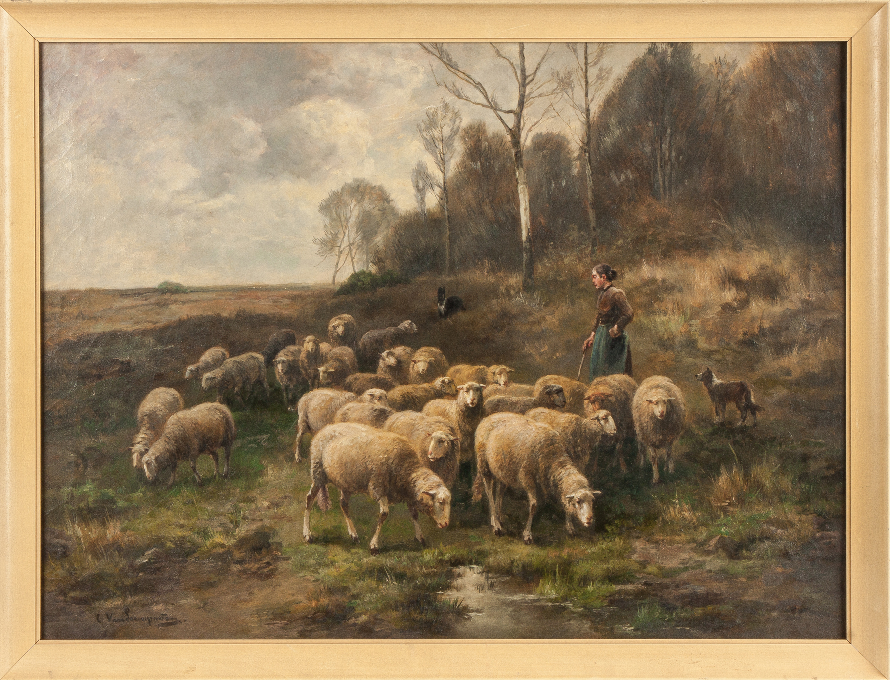 Appraisal: Cornelis van Leemputten Belgium Dutch - Sheep Sgn Lower left