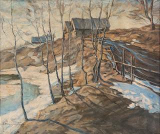 Appraisal: VITOLD KAETANOVICH BIALINITSKY-BIRULIA RUSSIAN - The Spring Thaw oil on