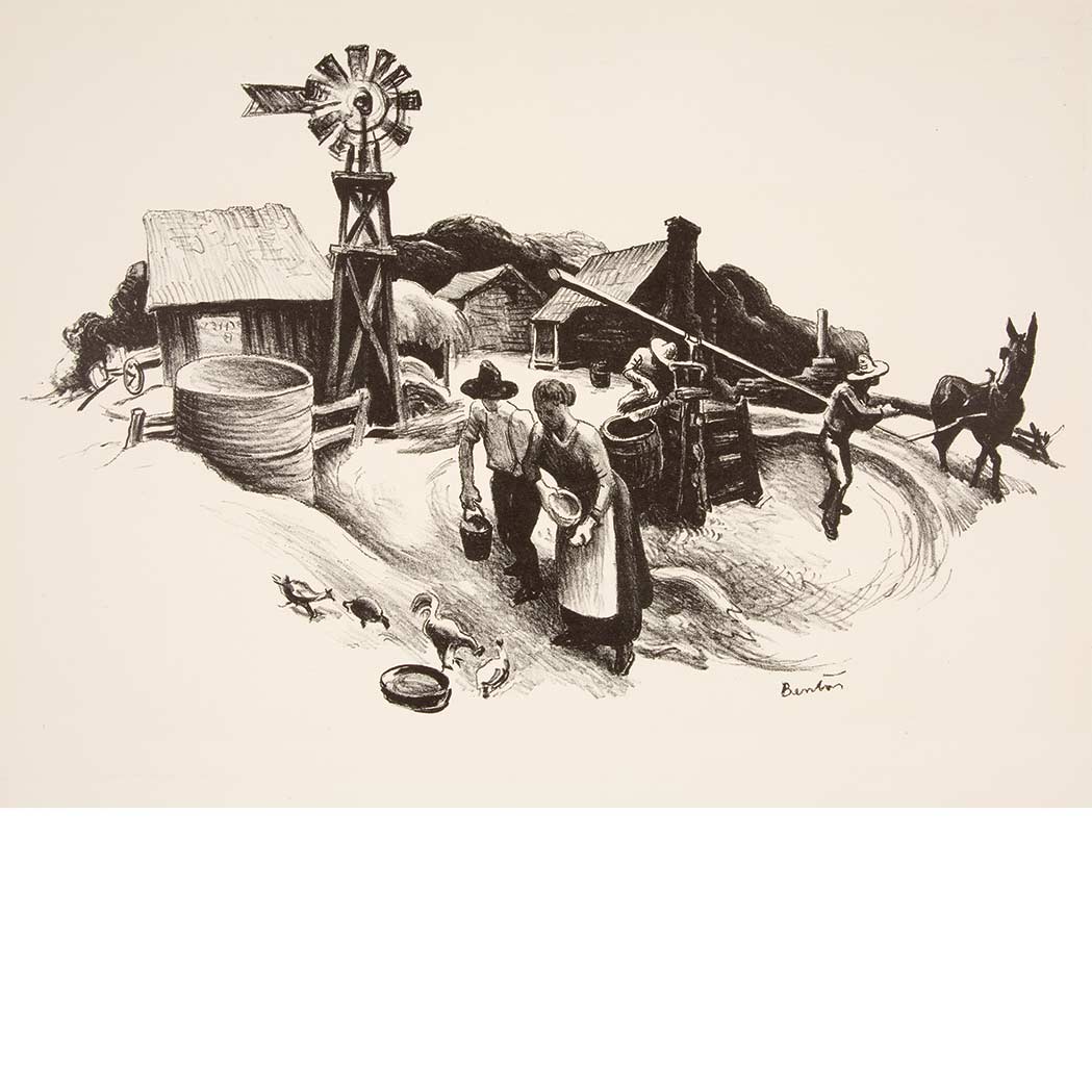 Appraisal: Thomas Hart Benton - MISSOURI FARMYARD FATH Lithograph unsigned edition