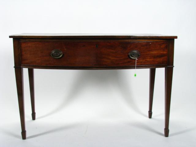 Appraisal: Antique English Bow Front Server Georgian mahogany circa early mid