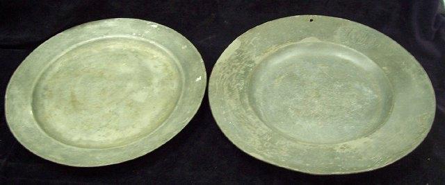 Appraisal: Two pewter dishes cm and another cm diameter