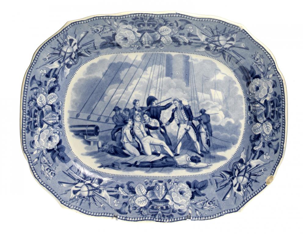 Appraisal: A JONES SON BLUE PRINTED EARTHENWARE BRITISH HISTORY SERIES DISH