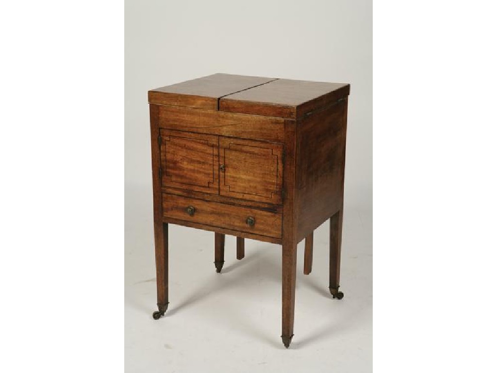 Appraisal: A REGENCY MAHOGANY WASH STAND the two part rising top