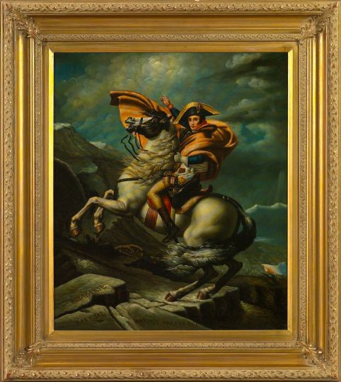 Appraisal: After Jacques-Louis David French - The Mounted Napoleon Bonaparte Crossing