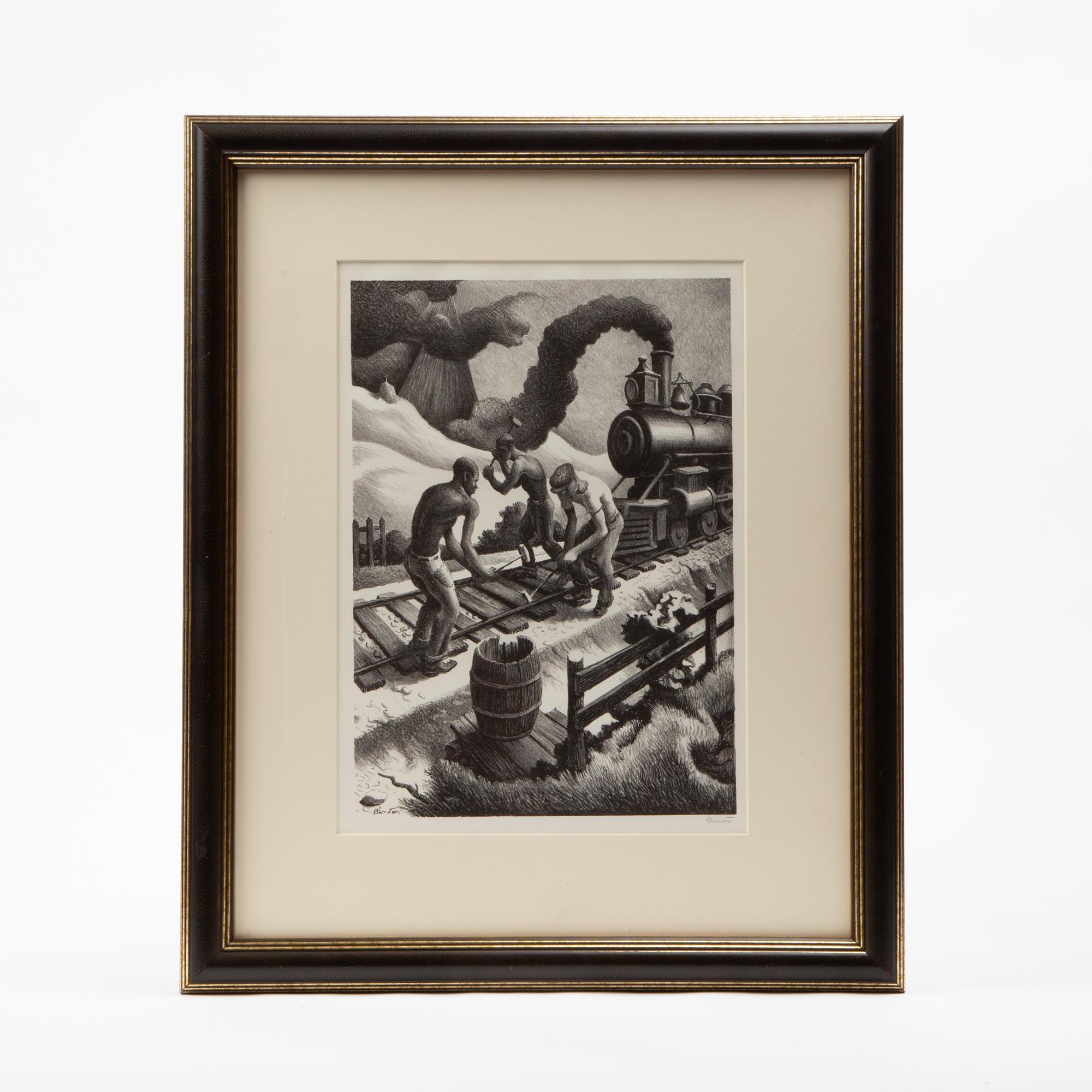 Appraisal: THOMAS HART BENTON - PENCIL-SIGNED LITHO 'TEN POUND HAMMER' Thomas